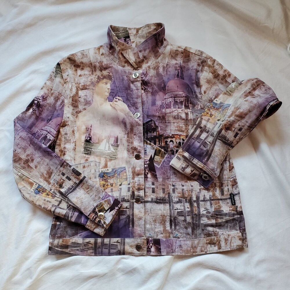 Impulse California, made in USA women's M. art to wear mauve jacket Italy travel